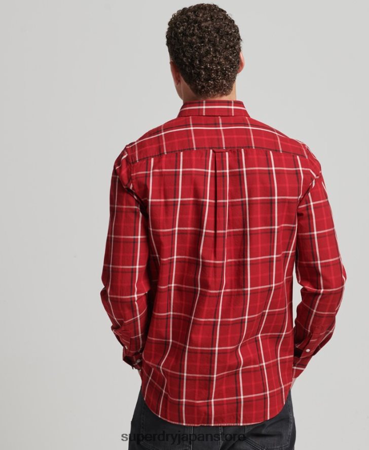 コットンチェックマーチャントシャツ 男性 Superdry 衣類 赤 2J62PZ167