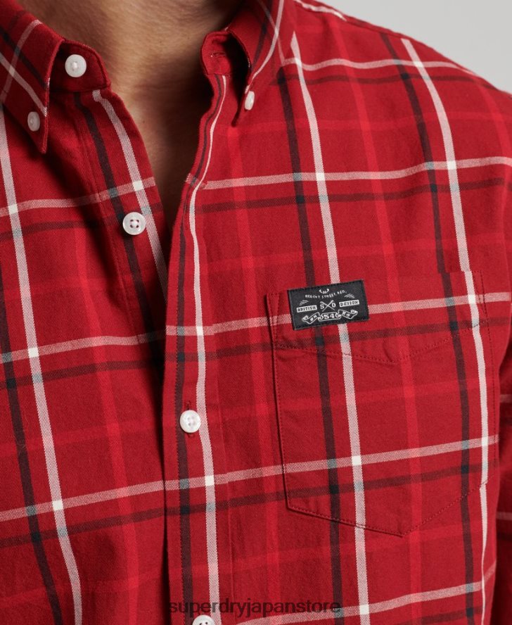 コットンチェックマーチャントシャツ 男性 Superdry 衣類 赤 2J62PZ167