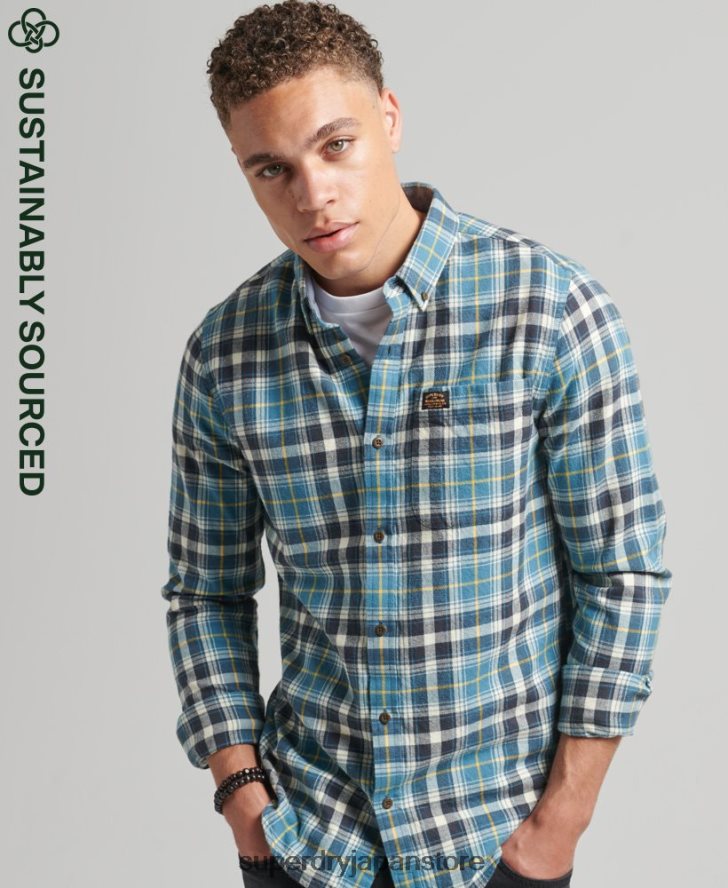 オーガニックコットン ヴィンテージ ランバージャック シャツ 男性 Superdry 衣類 青 2J62PZ169