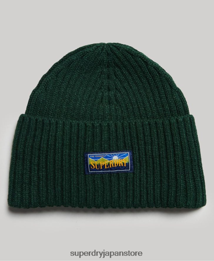 ウールブレンドレーダービーニー 男性 Superdry アクセサリー 緑 2J62PZ1693