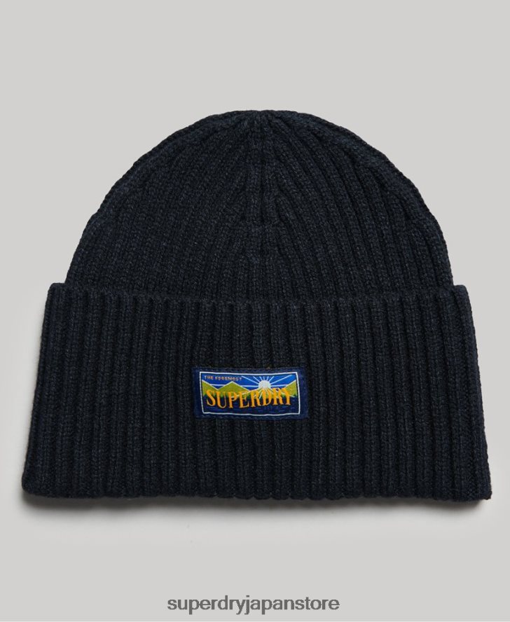 ウールブレンドレーダービーニー 女性 Superdry アクセサリー 海軍 2J62PZ1694