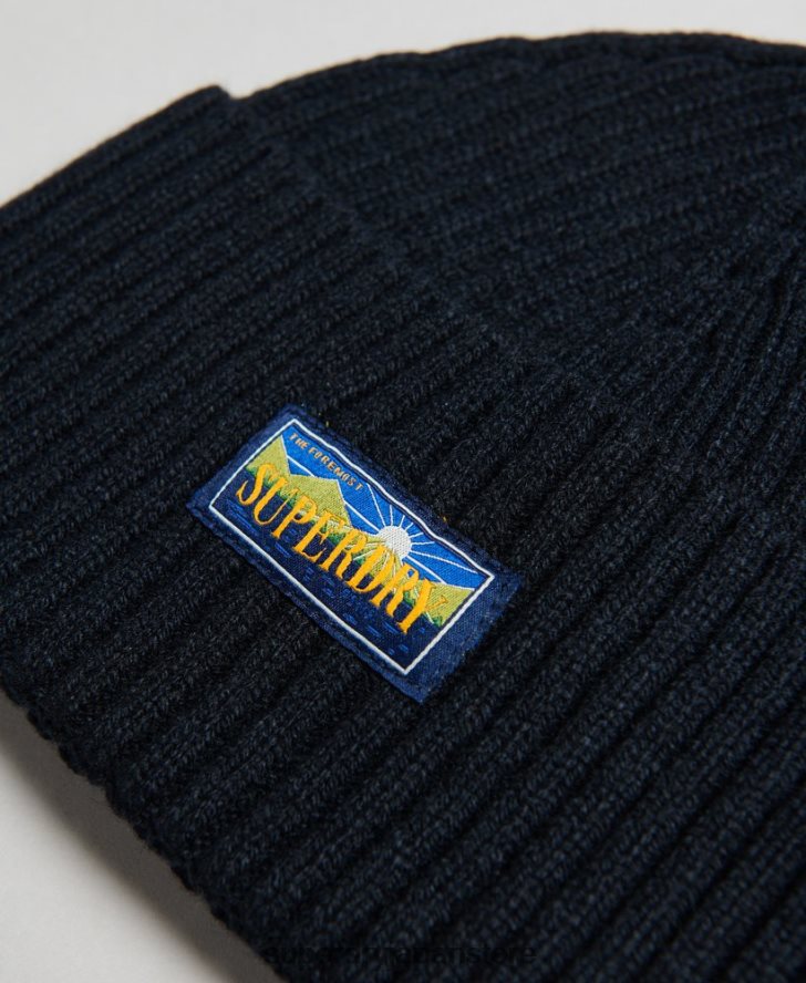 ウールブレンドレーダービーニー 女性 Superdry アクセサリー 海軍 2J62PZ1694