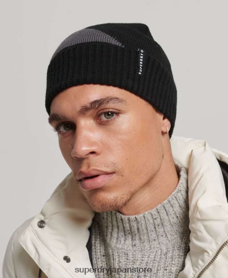 スノーカフビーニー 男性 Superdry アクセサリー 黒 2J62PZ1695