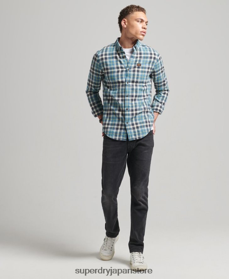 オーガニックコットン ヴィンテージ ランバージャック シャツ 男性 Superdry 衣類 青 2J62PZ169