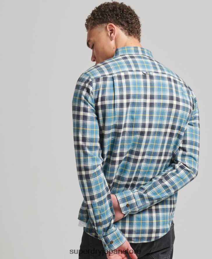 オーガニックコットン ヴィンテージ ランバージャック シャツ 男性 Superdry 衣類 青 2J62PZ169
