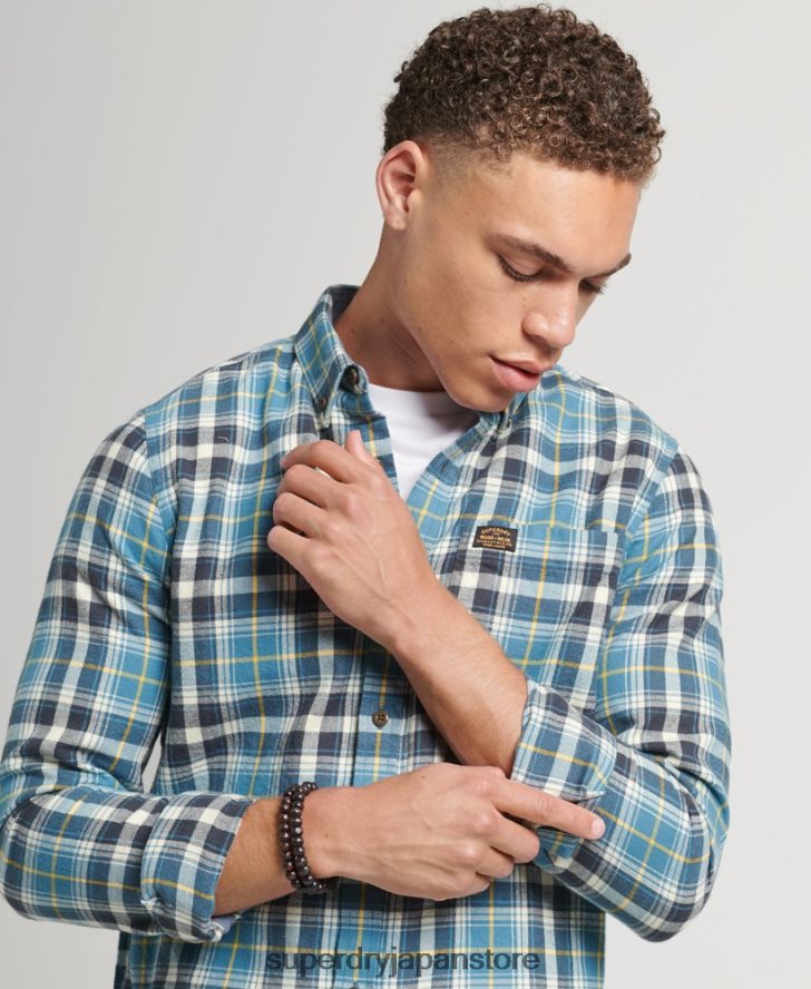 オーガニックコットン ヴィンテージ ランバージャック シャツ 男性 Superdry 衣類 青 2J62PZ169