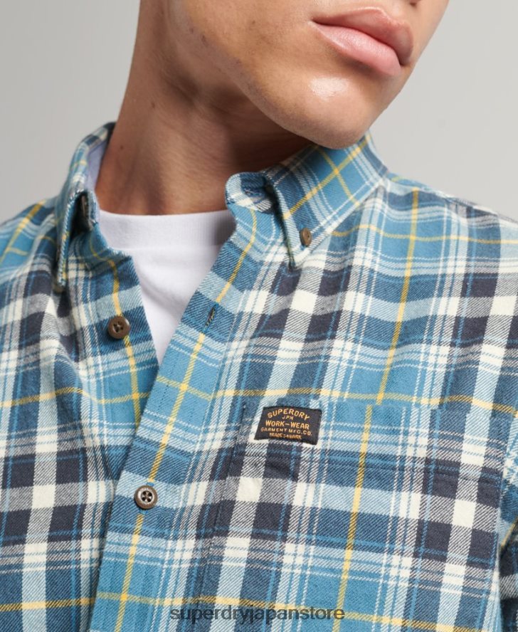 オーガニックコットン ヴィンテージ ランバージャック シャツ 男性 Superdry 衣類 青 2J62PZ169