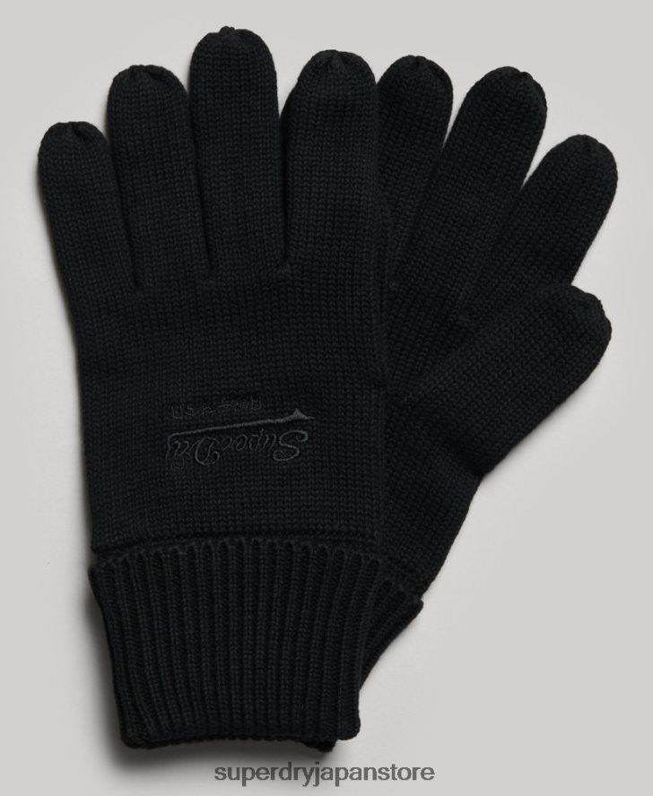 必須の無地の手袋 男性 Superdry アクセサリー 黒 2J62PZ1702