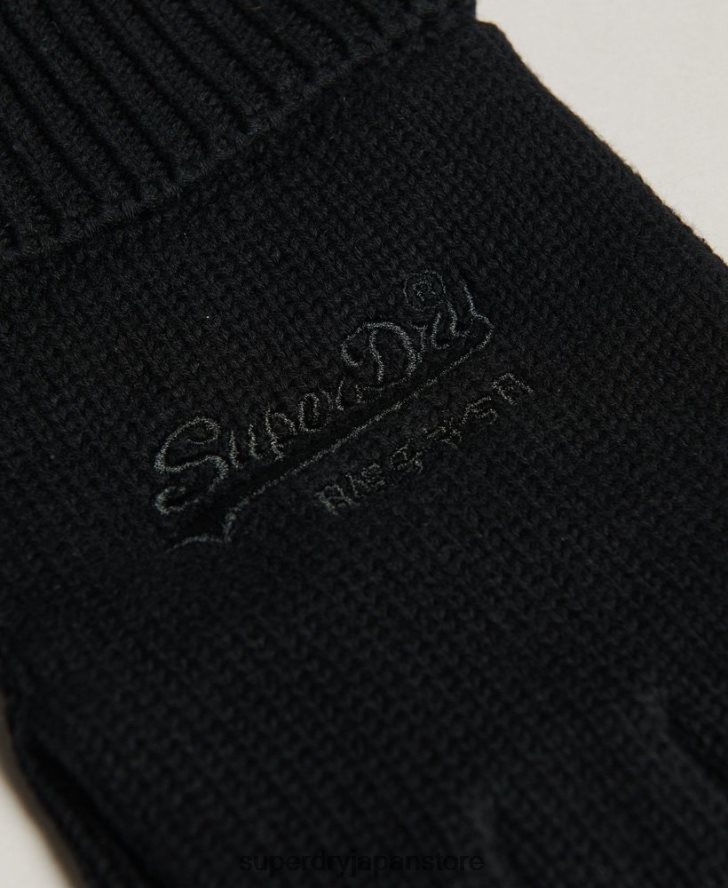必須の無地の手袋 男性 Superdry アクセサリー 黒 2J62PZ1702