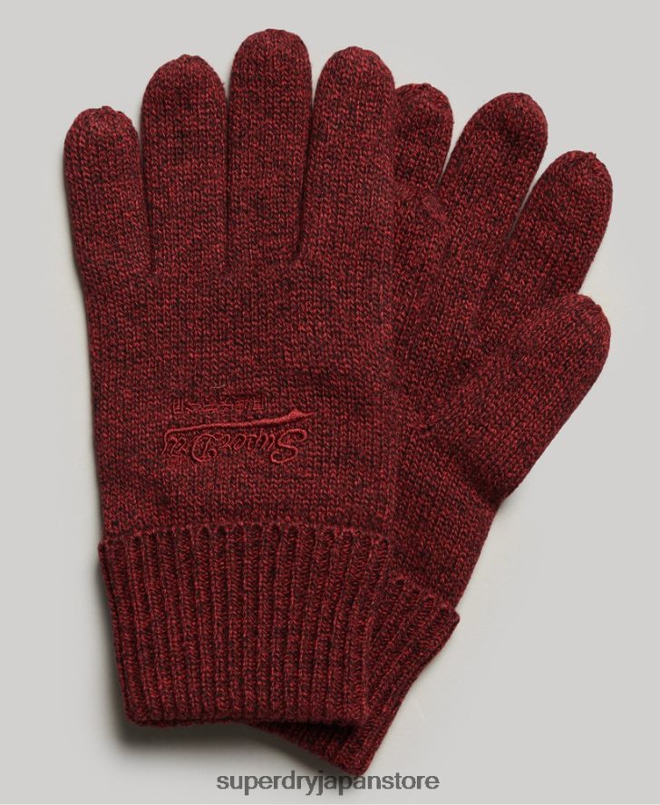 必須の無地の手袋 男性 Superdry アクセサリー 赤 2J62PZ1703