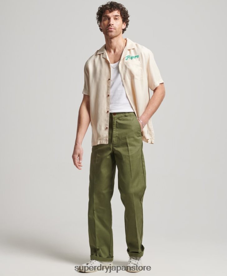ヴィンテージ ボウリング半袖シャツ 男性 Superdry 衣類 クリーム 2J62PZ170