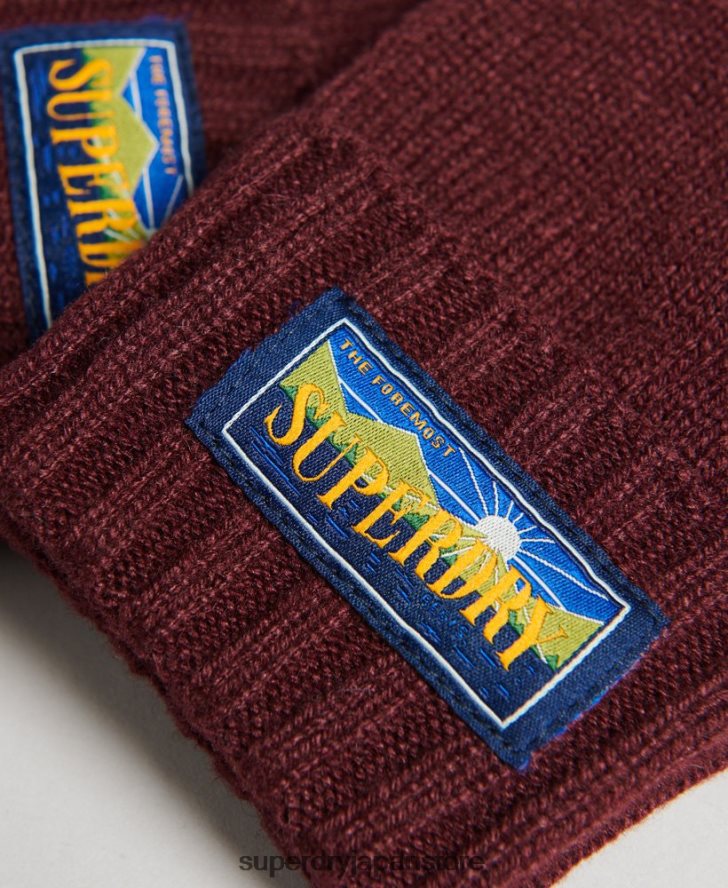 ウールブレンドレーダー手袋 男性 Superdry アクセサリー 赤 2J62PZ1710