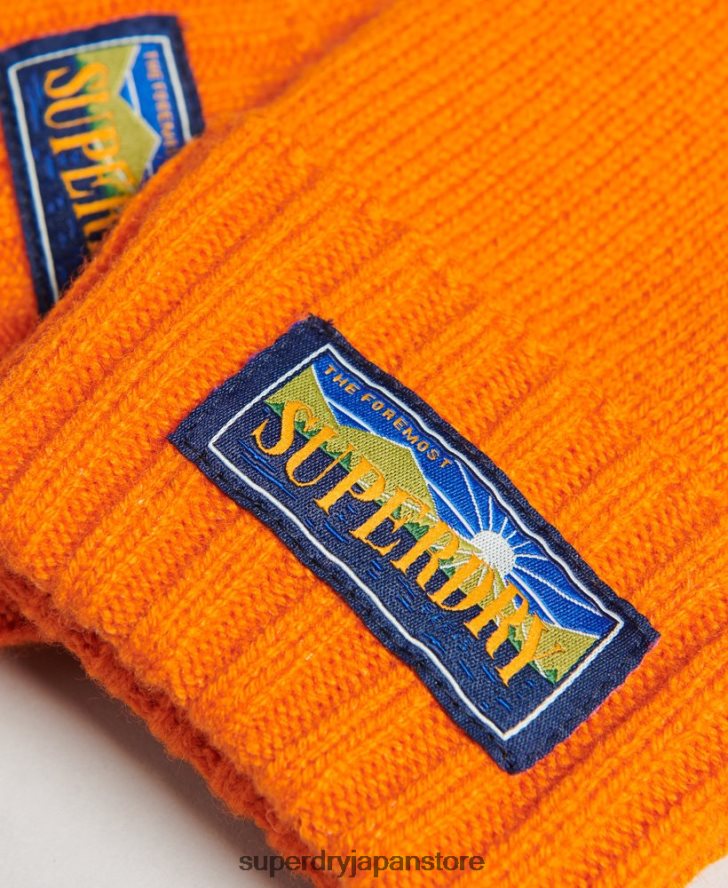 ウールブレンドレーダー手袋 男性 Superdry アクセサリー オレンジ 2J62PZ1711