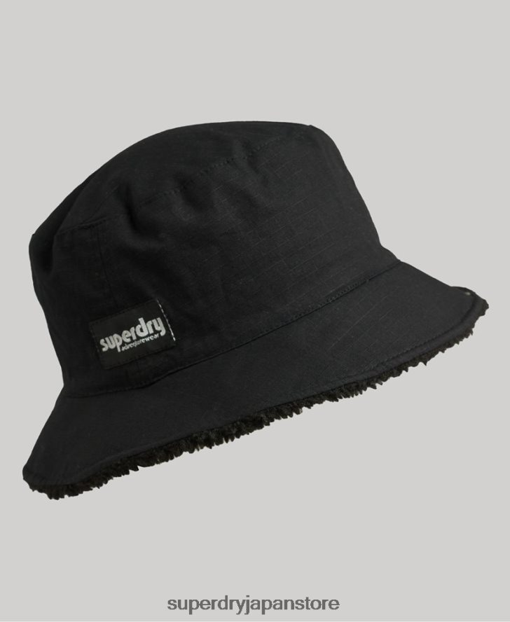 フリースバケットハット 男性 Superdry アクセサリー 黒 2J62PZ1718