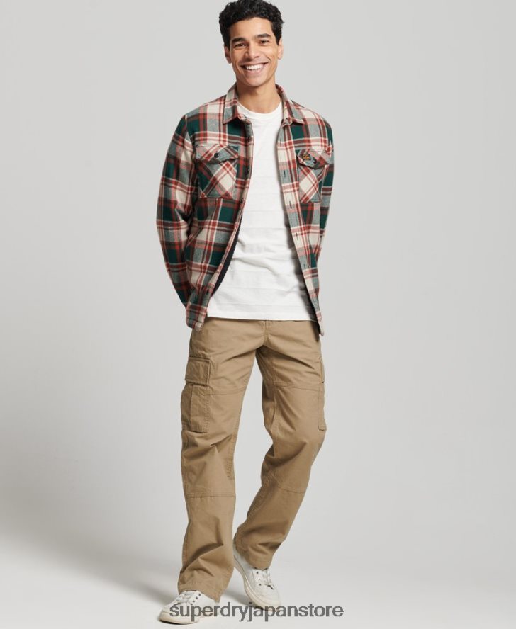 シェルパ裏地ミラーウールオーバーシャ​​ツ 男性 Superdry 衣類 緑 2J62PZ173