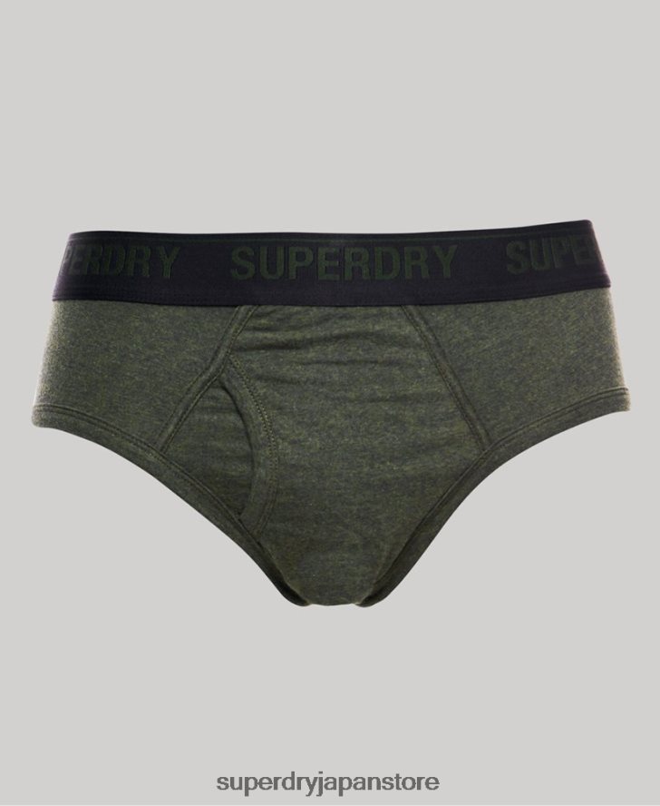 オーガニックコットン ブリーフ トリプルパック 男性 Superdry 衣類 黒 2J62PZ1741
