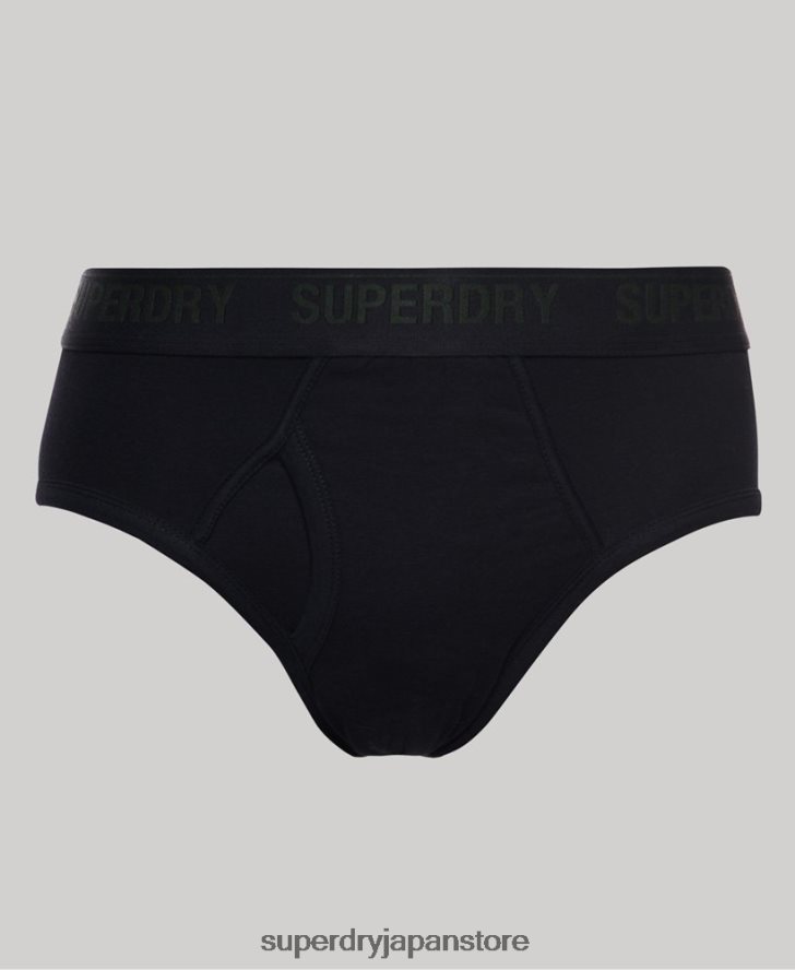 オーガニックコットン ブリーフ トリプルパック 男性 Superdry 衣類 黒 2J62PZ1741