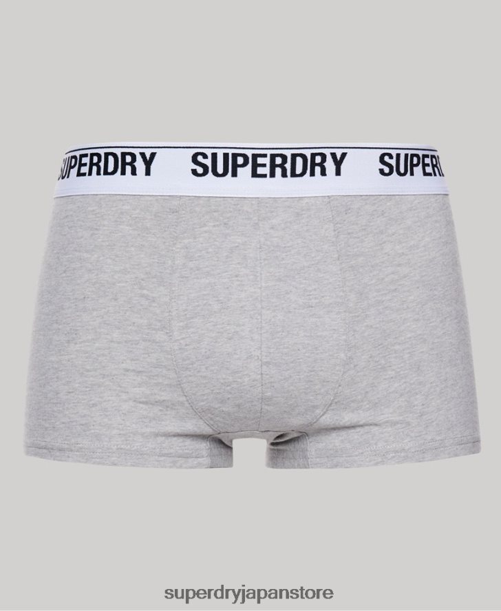 オーガニックコットントランクトリプルパック 男性 Superdry 衣類 黒 2J62PZ1747