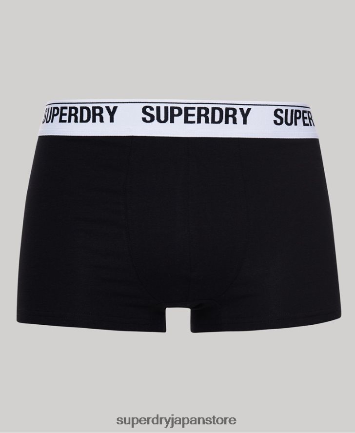 オーガニックコットントランクトリプルパック 男性 Superdry 衣類 黒 2J62PZ1747