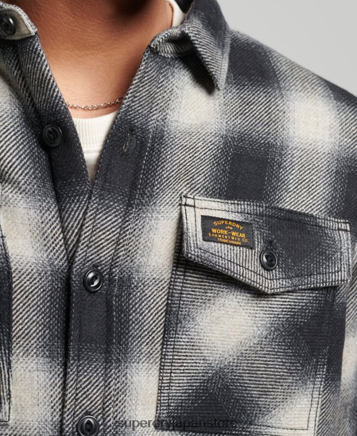 シェルパ裏地ミラーウールオーバーシャ​​ツ 男性 Superdry 衣類 黒 2J62PZ174