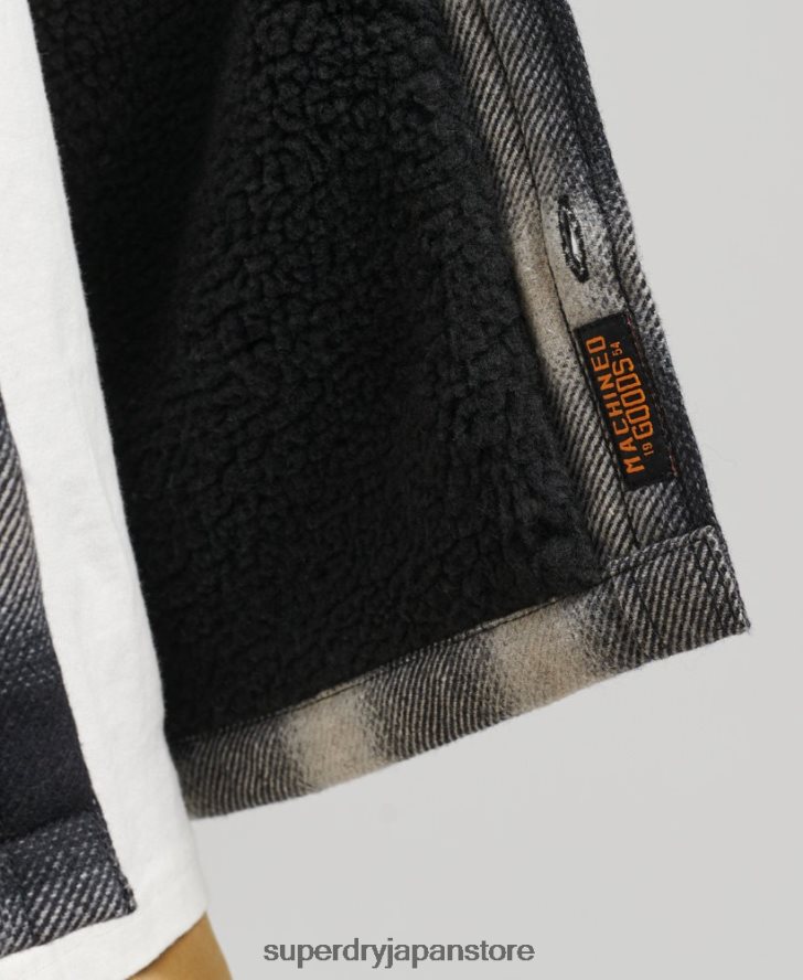 シェルパ裏地ミラーウールオーバーシャ​​ツ 男性 Superdry 衣類 黒 2J62PZ174