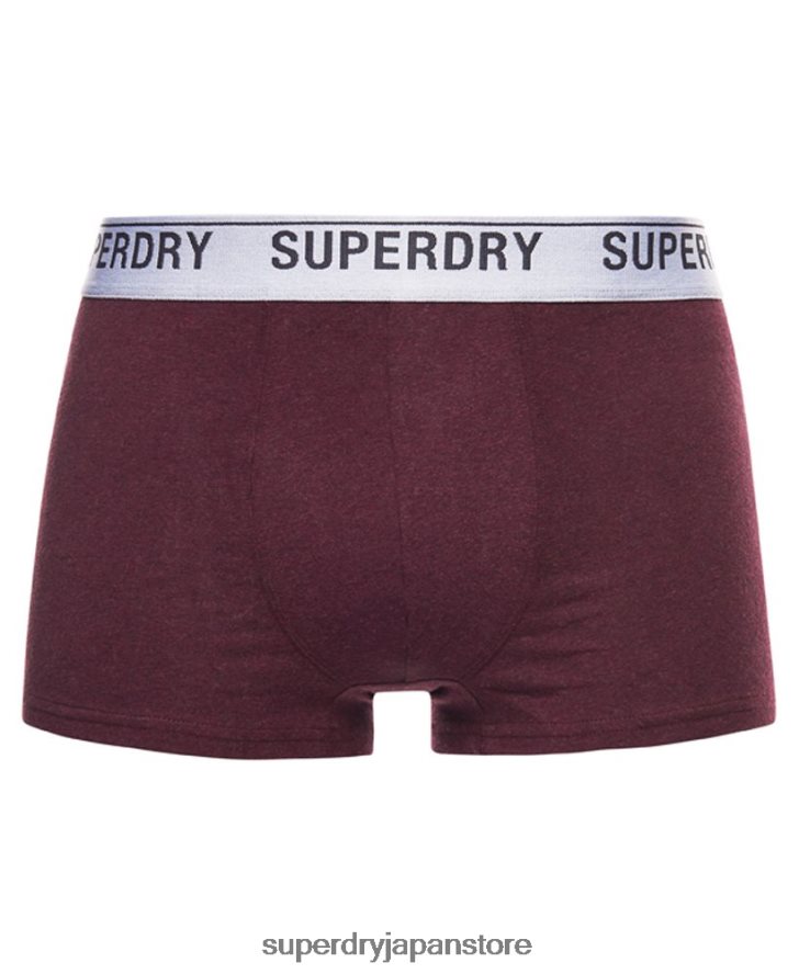 オーガニックコットントランクトリプルパック 男性 Superdry 衣類 赤 2J62PZ1751