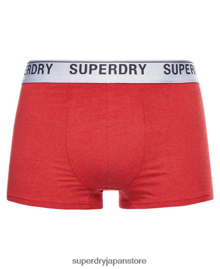 オーガニックコットントランクトリプルパック 男性 Superdry 衣類 赤 2J62PZ1751
