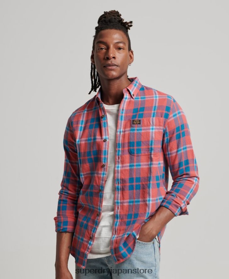 オーガニックコットン ヴィンテージ ランバージャック シャツ 男性 Superdry 衣類 赤 2J62PZ176