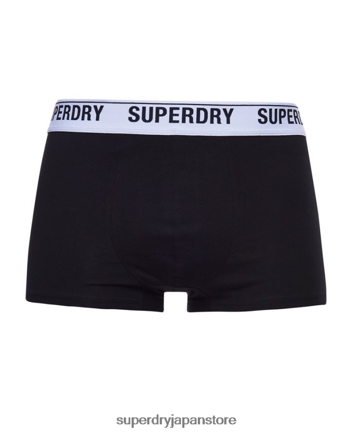 オーガニックコットントランクトリプルパック 男性 Superdry 衣類 黒 2J62PZ1768
