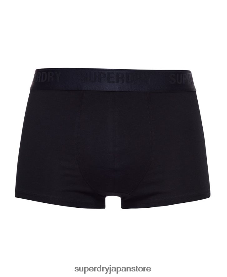 オーガニックコットントランクトリプルパック 男性 Superdry 衣類 黒 2J62PZ1768