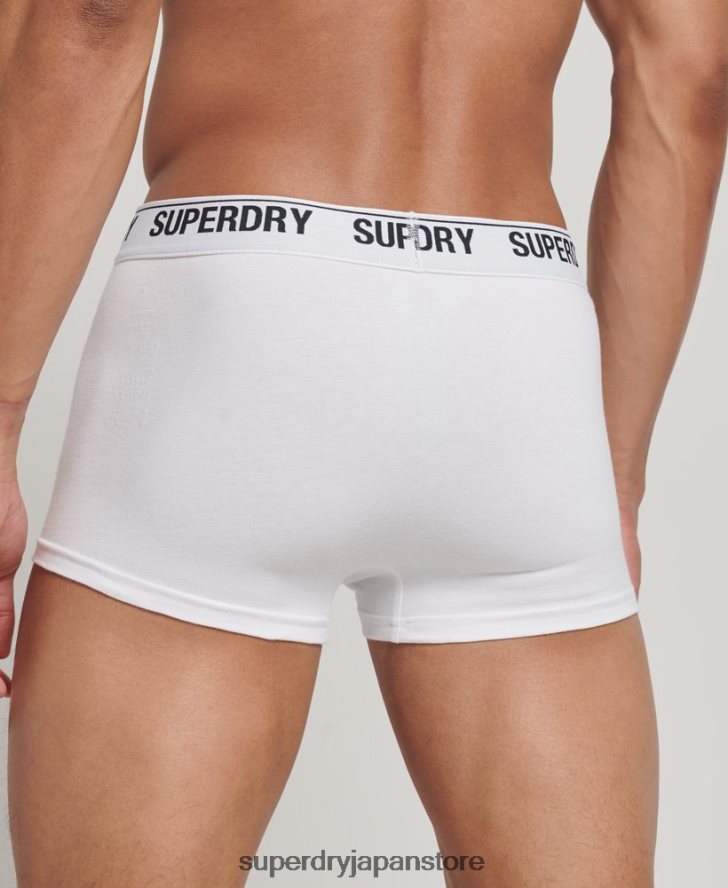 オーガニックコットントランクトリプルパック 男性 Superdry 衣類 白 2J62PZ1769