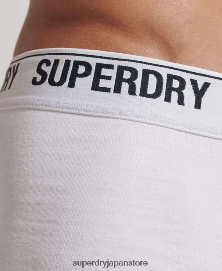 オーガニックコットントランクトリプルパック 男性 Superdry 衣類 白 2J62PZ1769