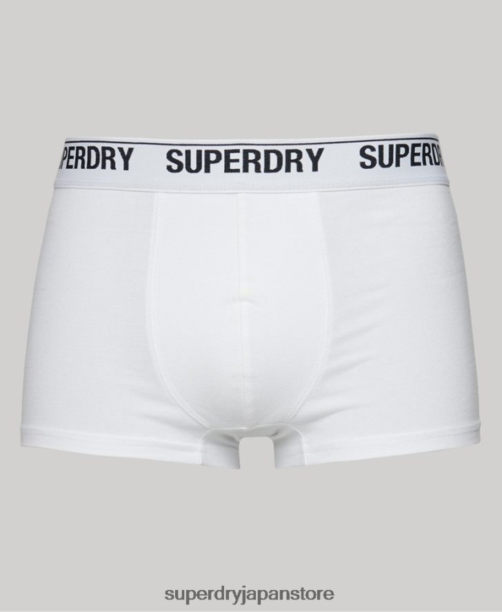 オーガニックコットントランクトリプルパック 男性 Superdry 衣類 白 2J62PZ1769