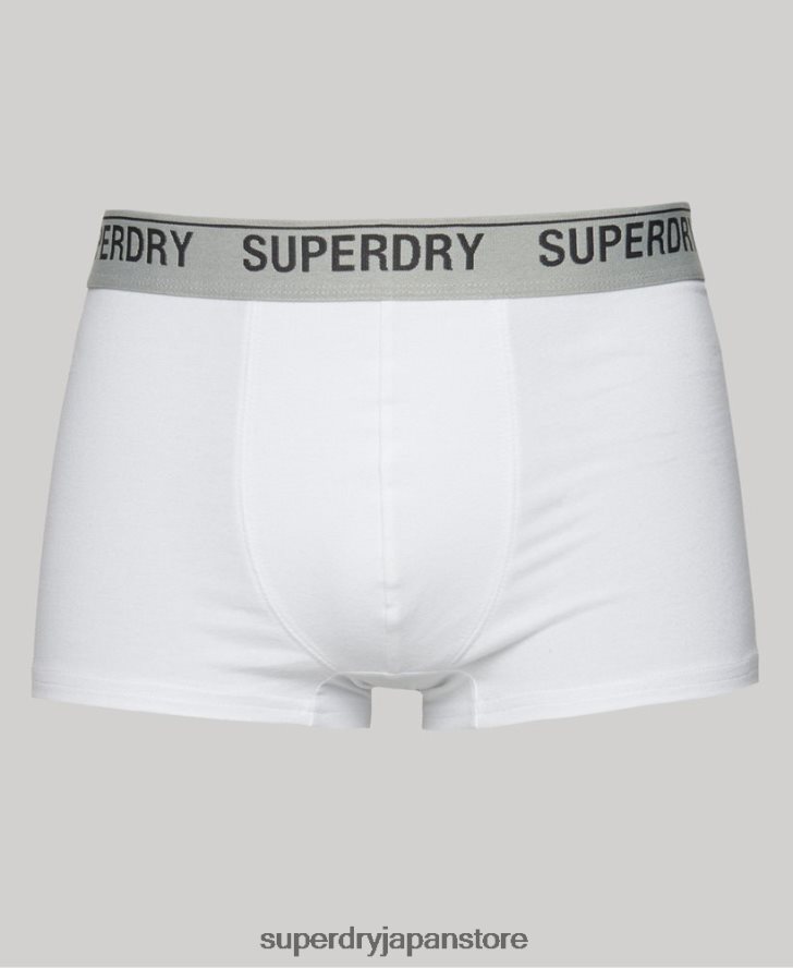 オーガニックコットントランクトリプルパック 男性 Superdry 衣類 白 2J62PZ1769