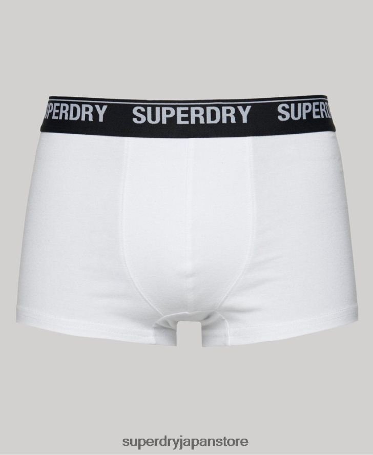 オーガニックコットントランクトリプルパック 男性 Superdry 衣類 白 2J62PZ1769
