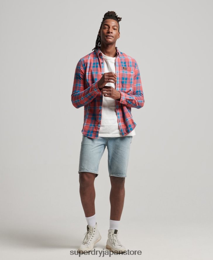 オーガニックコットン ヴィンテージ ランバージャック シャツ 男性 Superdry 衣類 赤 2J62PZ176