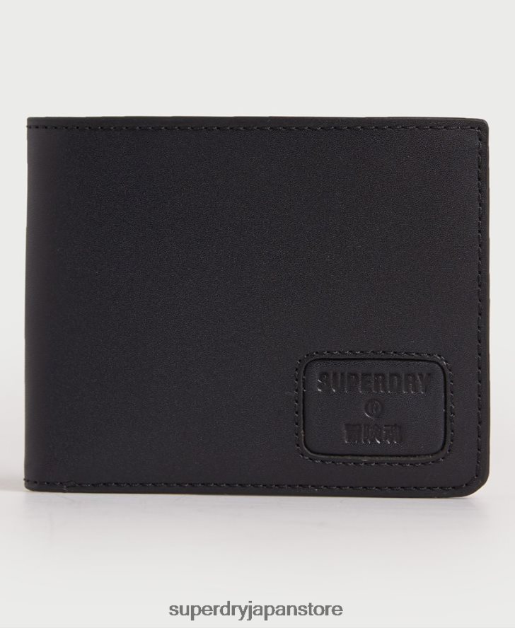 ニューヨークの二つ折り革財布 男性 Superdry アクセサリー 黒 2J62PZ1773