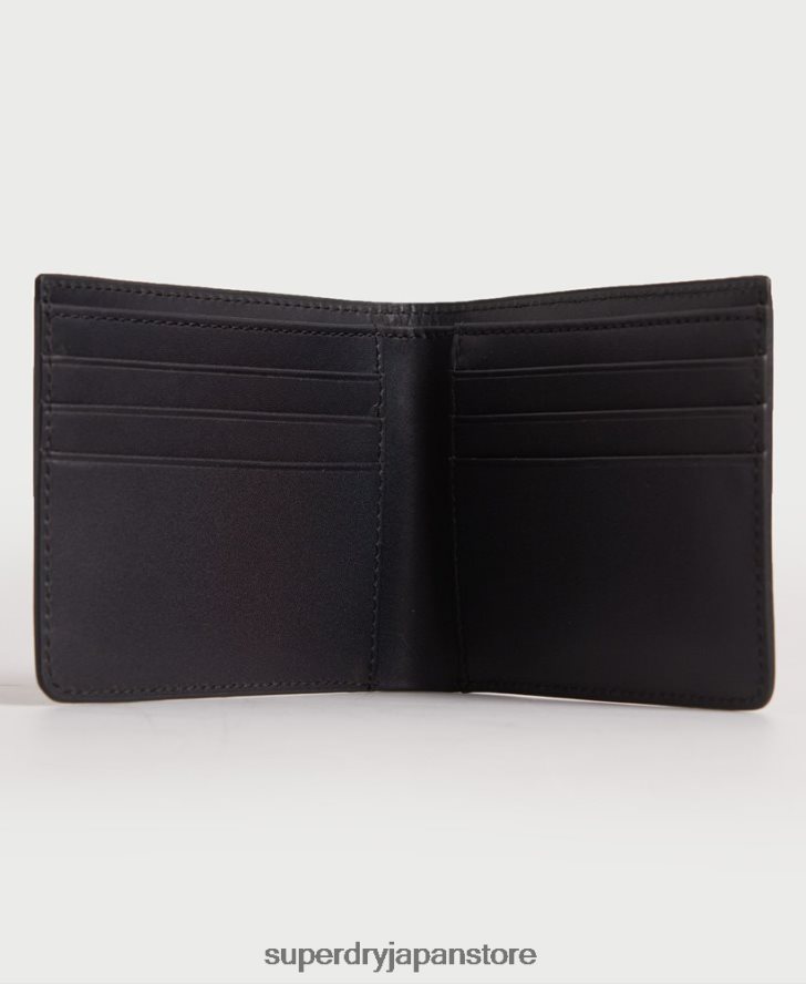 ニューヨークの二つ折り革財布 男性 Superdry アクセサリー 黒 2J62PZ1773