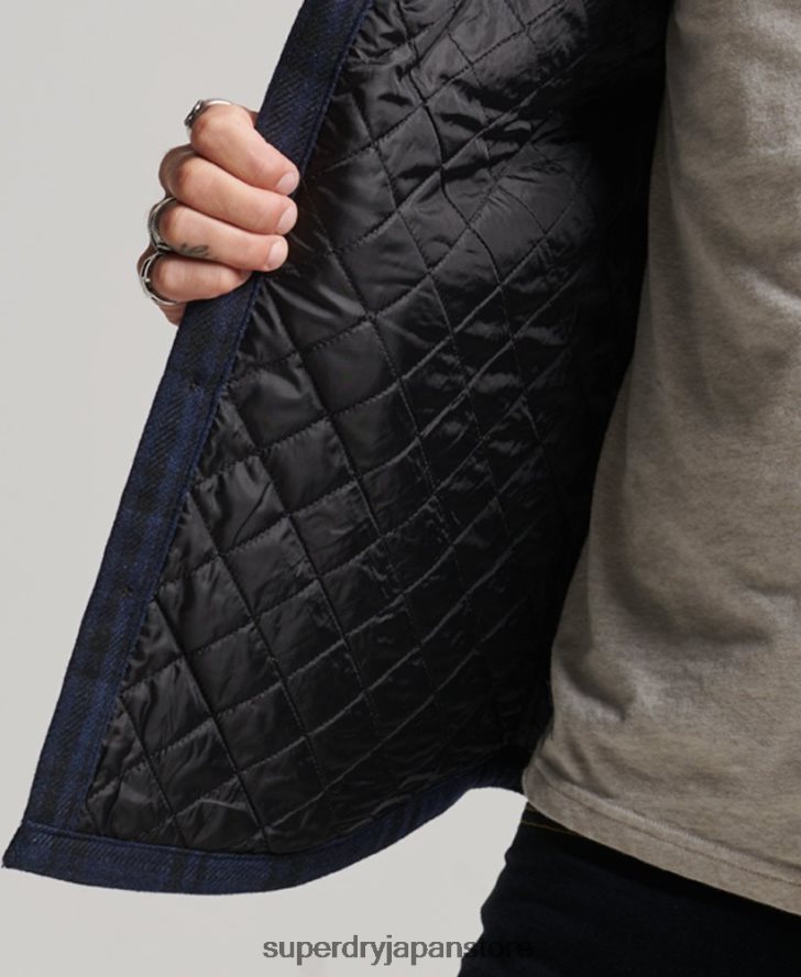 マーチャントストア - キルティングオーバーシャ​​ツ 男性 Superdry 衣類 海軍 2J62PZ177