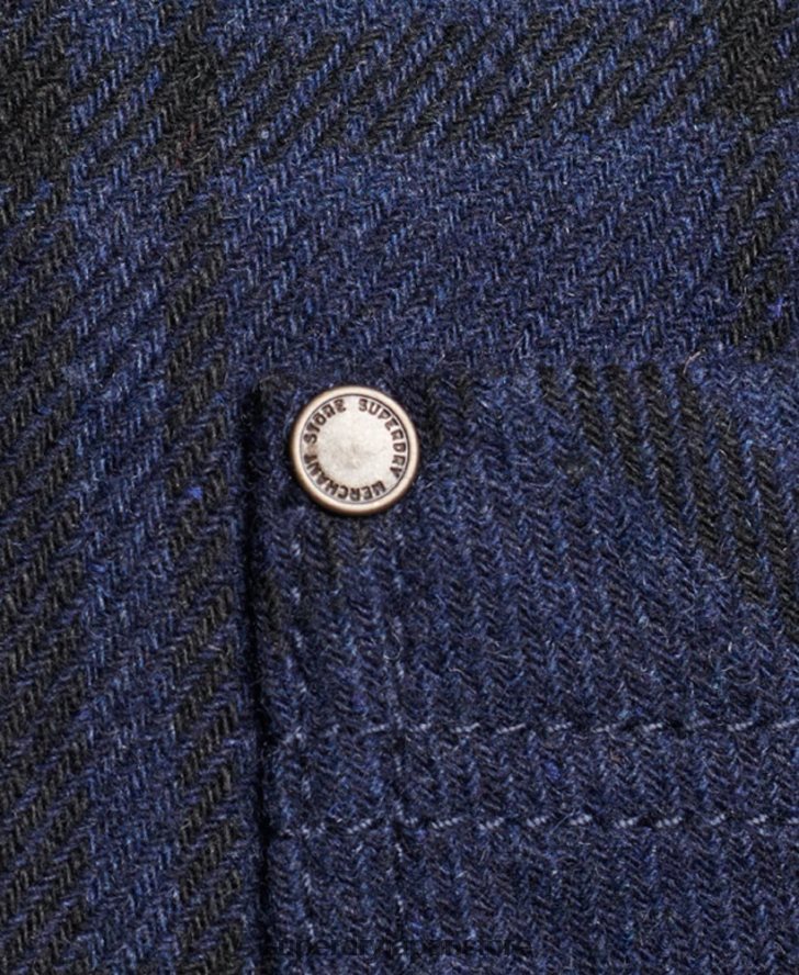 マーチャントストア - キルティングオーバーシャ​​ツ 男性 Superdry 衣類 海軍 2J62PZ177