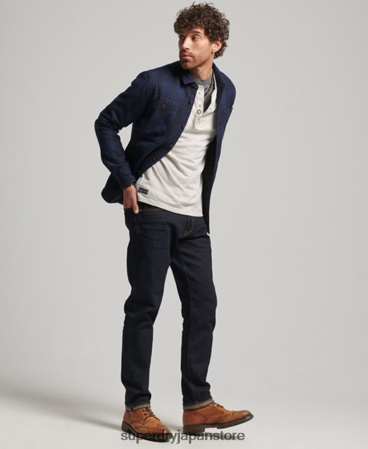 マーチャントストア - キルティングオーバーシャ​​ツ 男性 Superdry 衣類 海軍 2J62PZ177