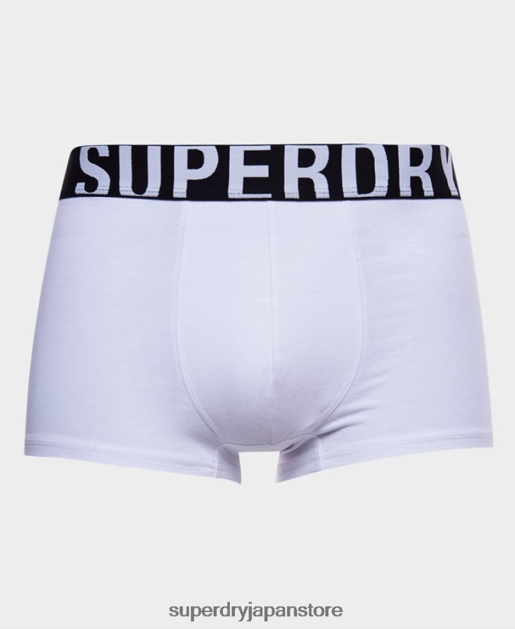 オーガニックコットン トランクロゴ ダブルパック 男性 Superdry 衣類 黒 2J62PZ1780