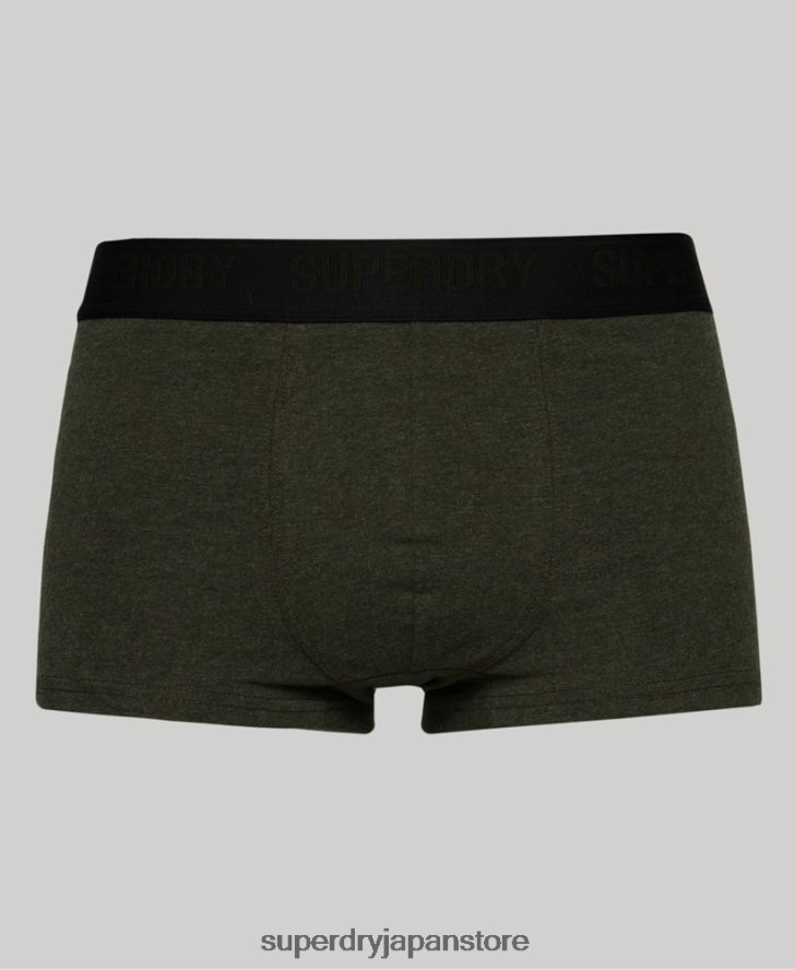 オーガニックコットントランクトリプルパック 男性 Superdry 衣類 黒 2J62PZ1786