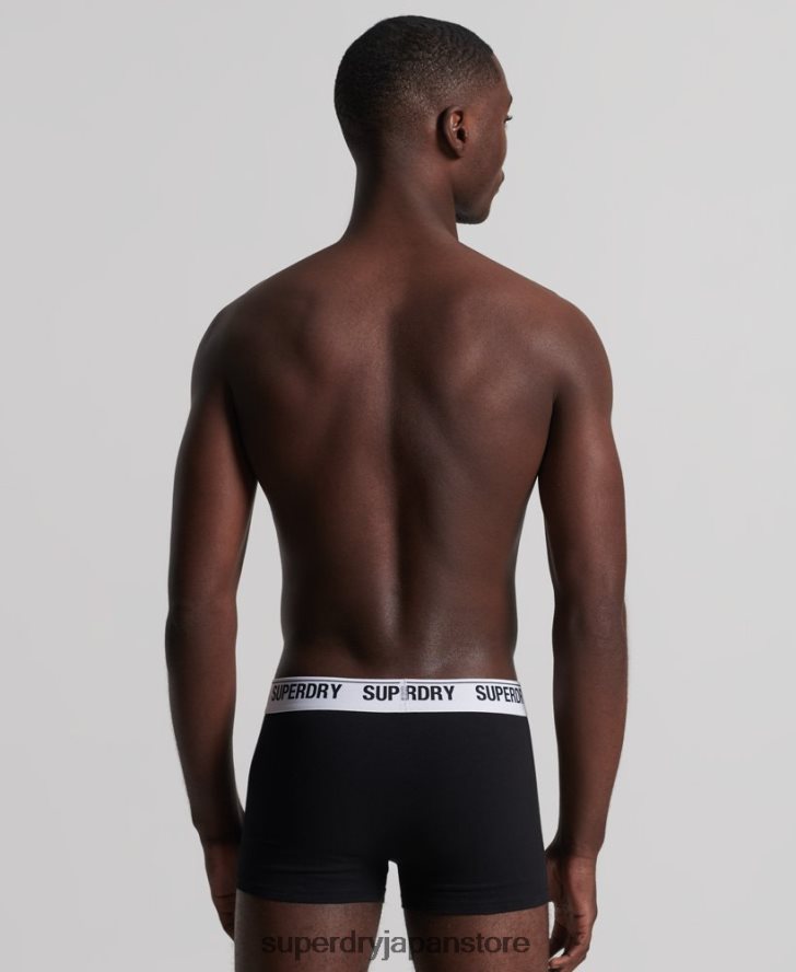 オーガニックコットントランクトリプルパック 男性 Superdry 衣類 黒 2J62PZ1787