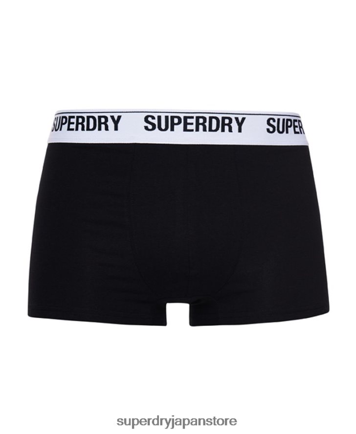 オーガニックコットントランクトリプルパック 男性 Superdry 衣類 黒 2J62PZ1787