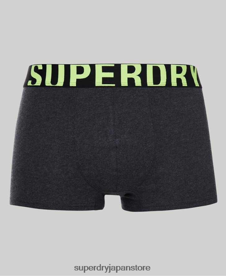オーガニックコットン トランクロゴ ダブルパック 男性 Superdry 衣類 グレー 2J62PZ1796