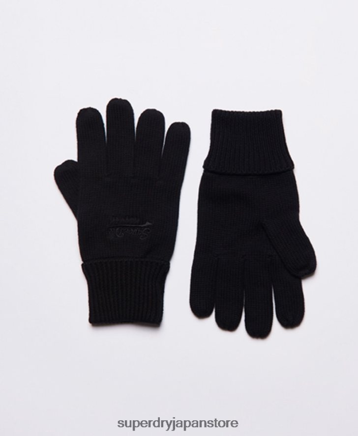 ヴィンテージロゴのクラシックな手袋 男性 Superdry アクセサリー 黒 2J62PZ1799