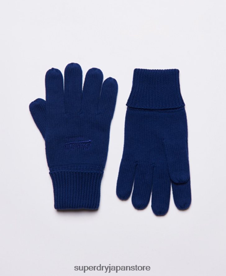 ヴィンテージロゴのクラシックな手袋 男性 Superdry アクセサリー 青 2J62PZ1800