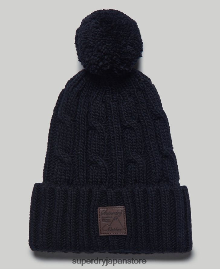 トロール船ケーブルビーニー帽 男性 Superdry アクセサリー 海軍 2J62PZ1809