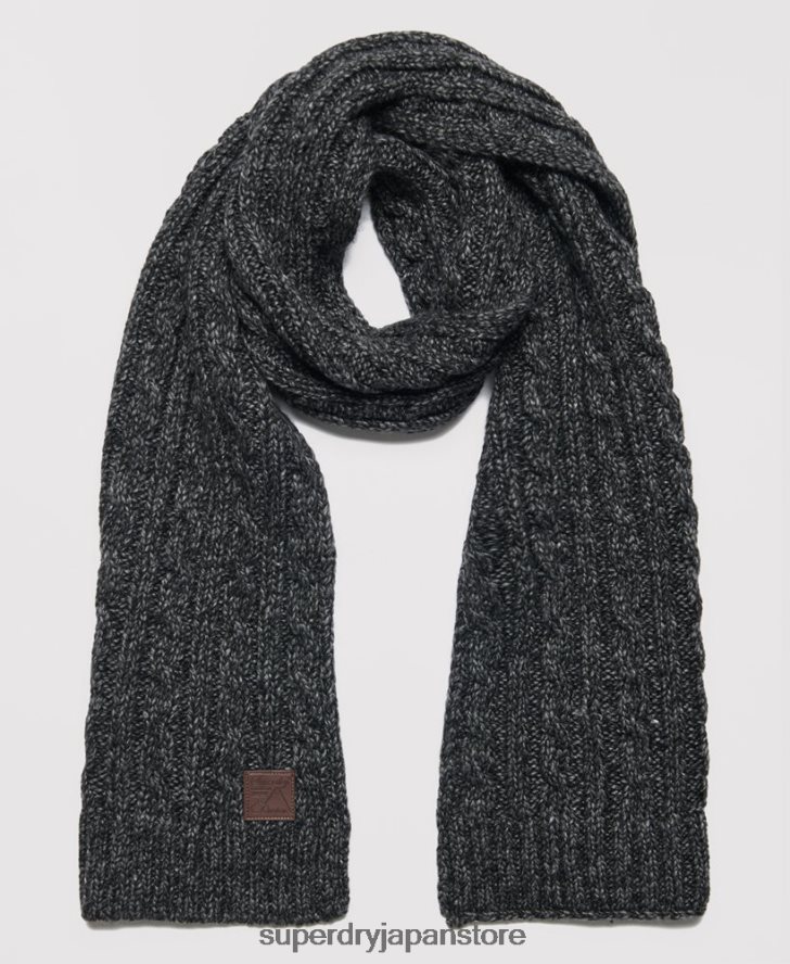 トロール船ケーブルスカーフ 男性 Superdry アクセサリー 濃い灰色 2J62PZ1816